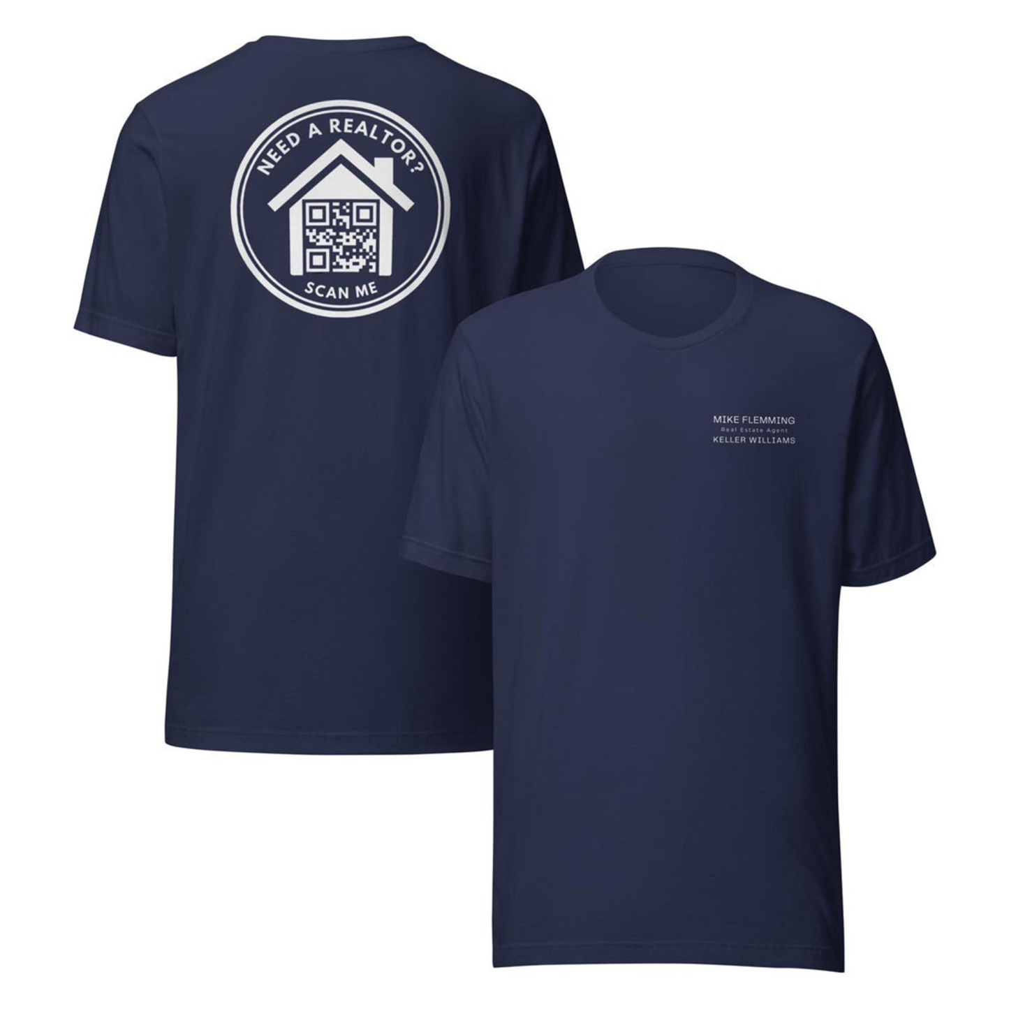 Custom Realtor QR Code Shirt, Men’s Woman’s Unisex, Bella Canvas, Real Estate Agent, Realtor, Business, Team, Apparel, Any Brokerage