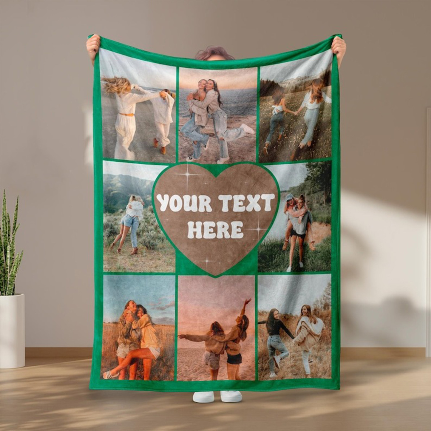 Personalized Photo&Text Blanket, Family Blanket, Memorial Gift, Couple Gift, Birthday/Anniversary Gift