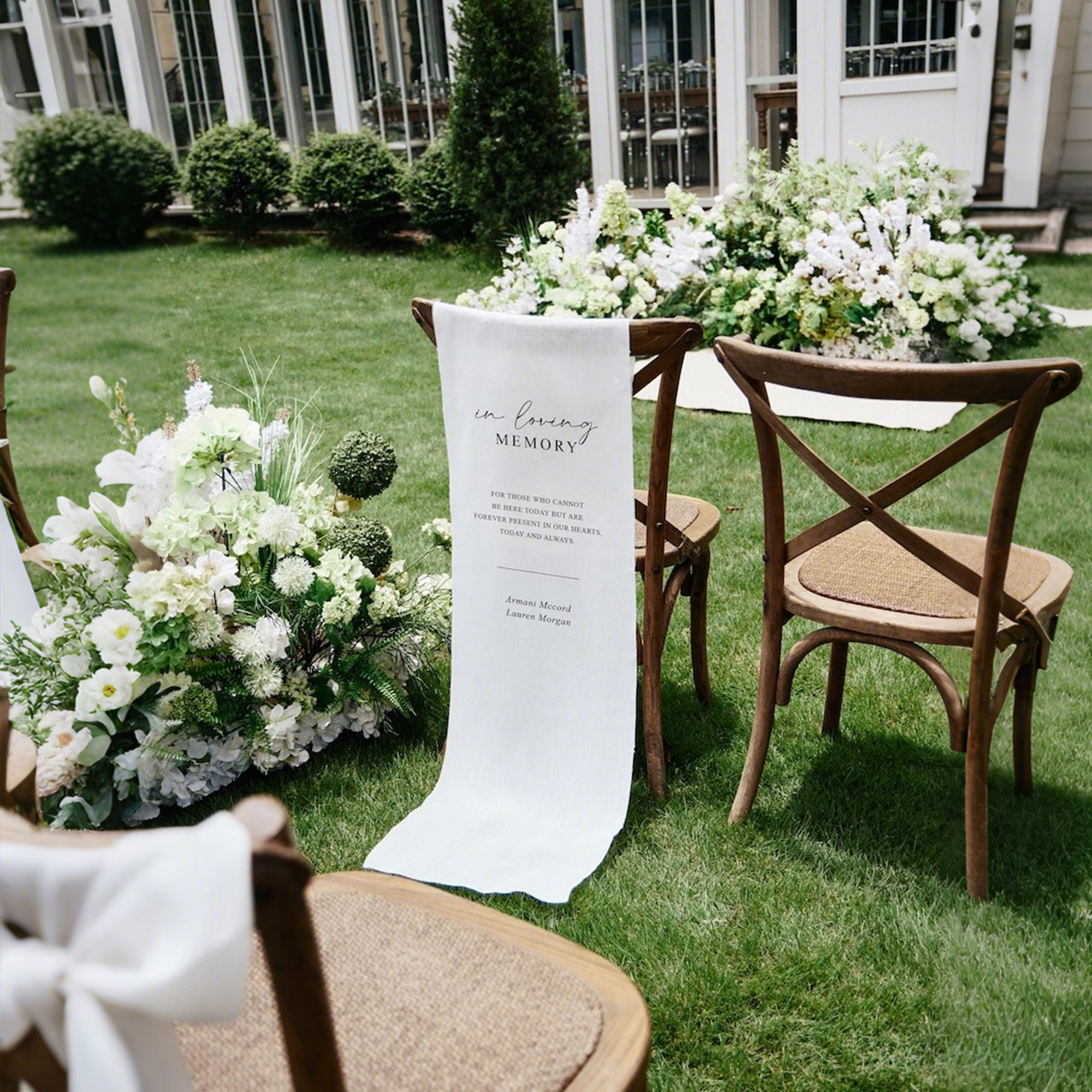 Custom Loving Memory Line Chair Banner, Wedding Sign, Wedding Decor, Remembrance Ceremony Decoration