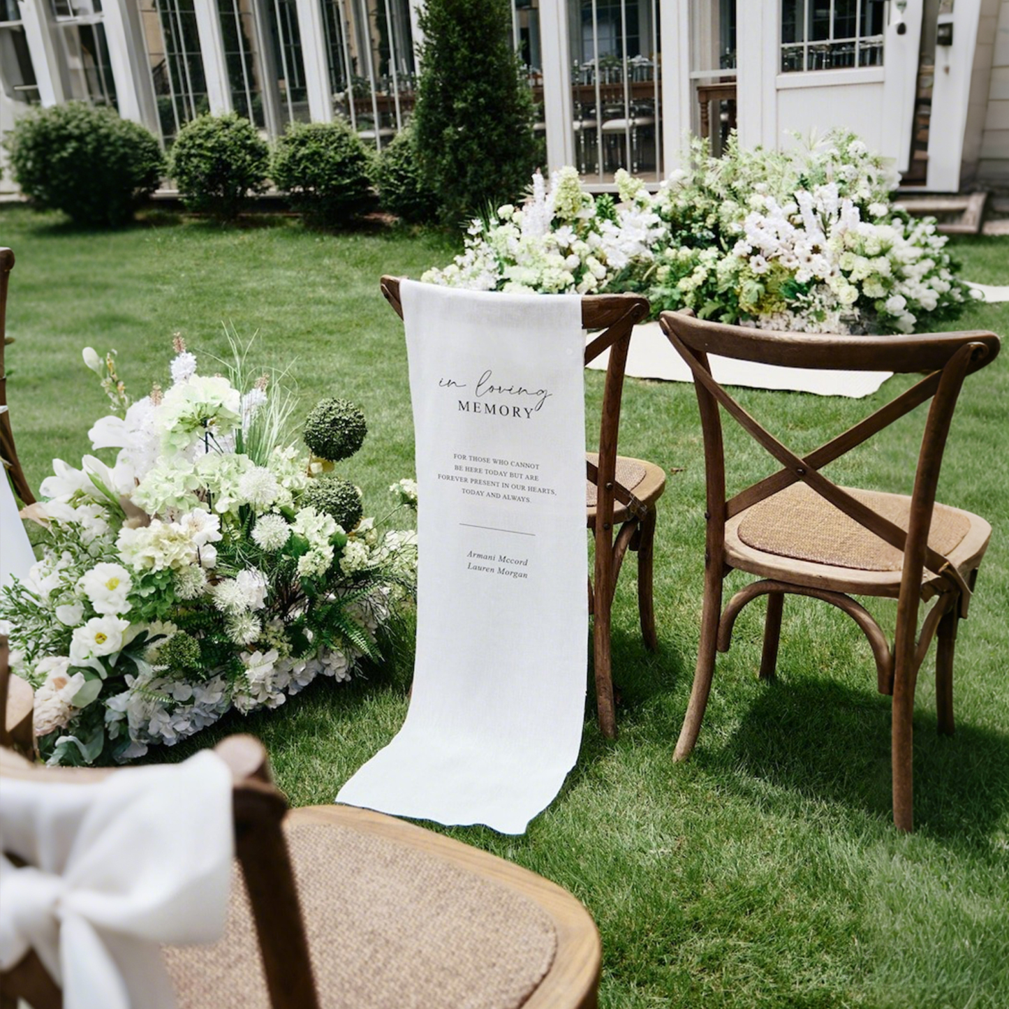 Custom Loving Memory Line Chair Banner, Wedding Sign, Wedding Decor, Remembrance Ceremony Decoration