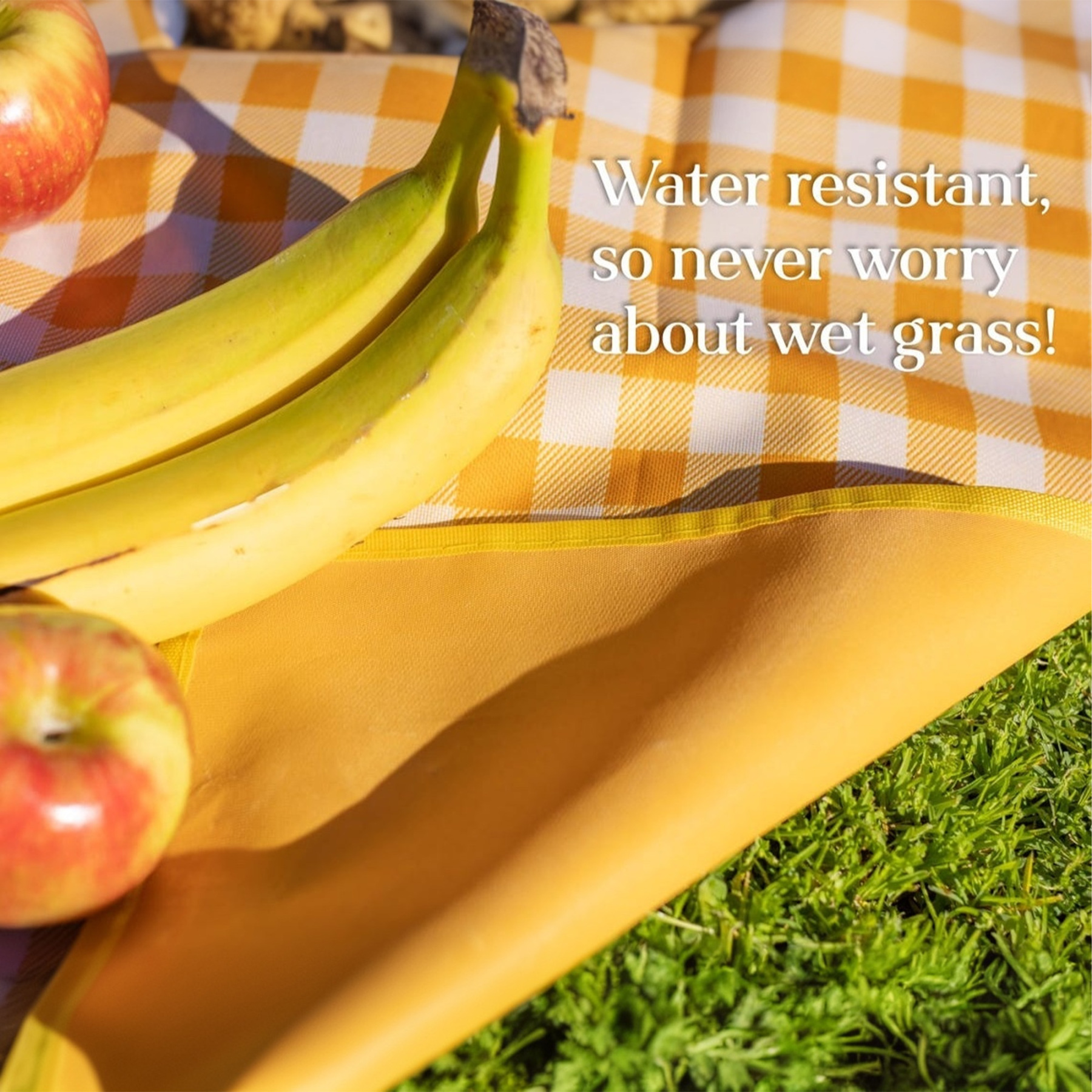 Custom Text Gingham Water-Proof Picnic Blanket, Folds with Handle, Personalized Name Picnic Blanket, Outdoor Camping, Beach Accessory