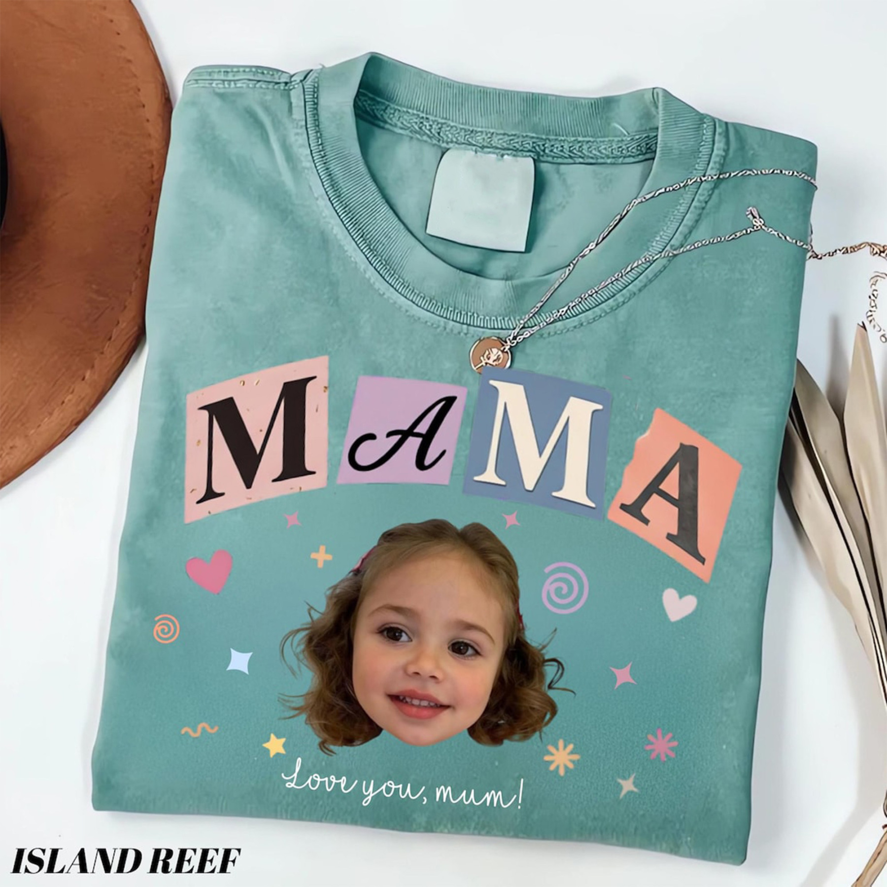 Personalized Baby Faces Photo Shirt with Names, Custom Photo Mama Shirt, Mama Gift, Mother's Day Gift 