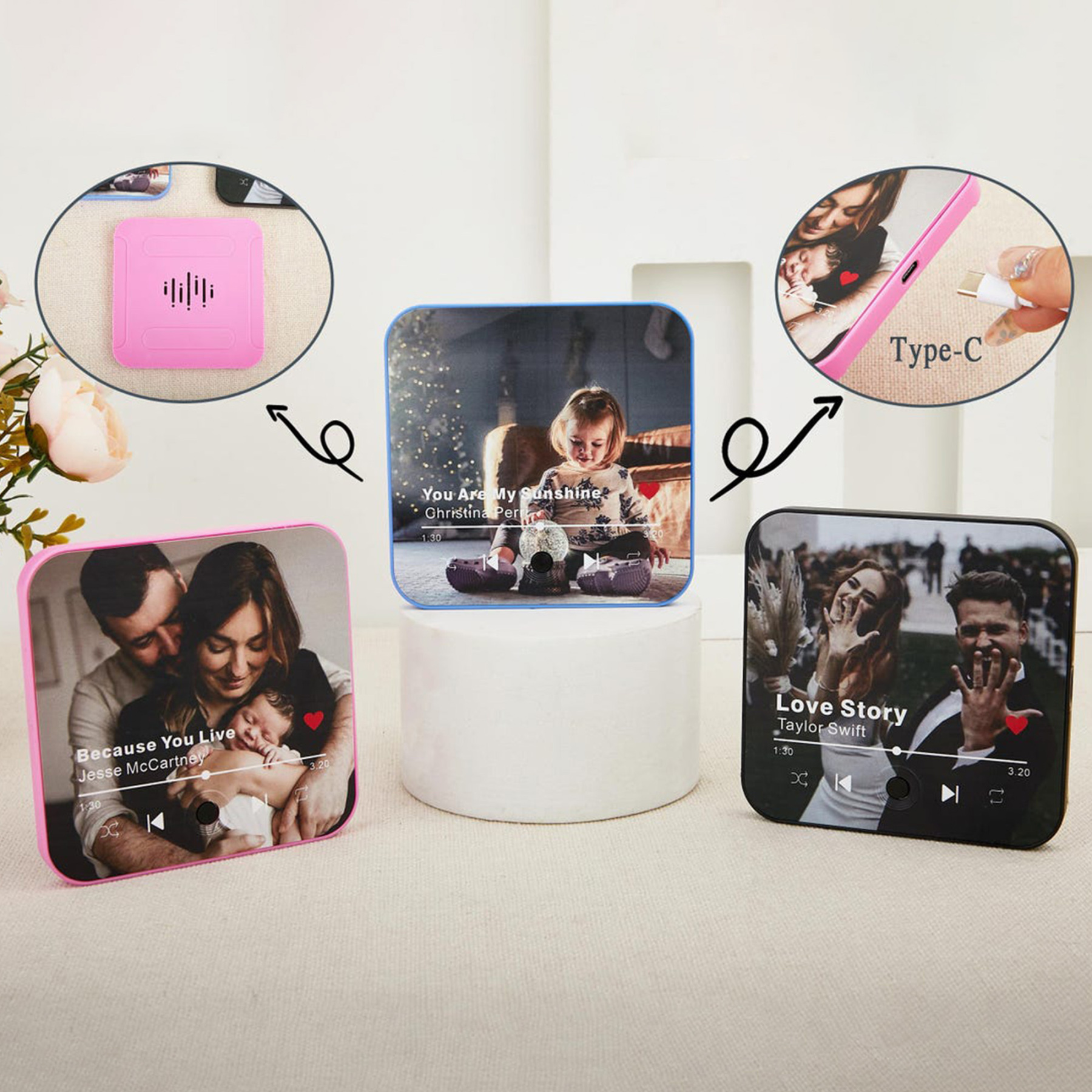 Personalized Photo & Music Fridge Magnet, Custom Refrigerator Magnet, Birthday/Valentine's Day Gift, Home Decor