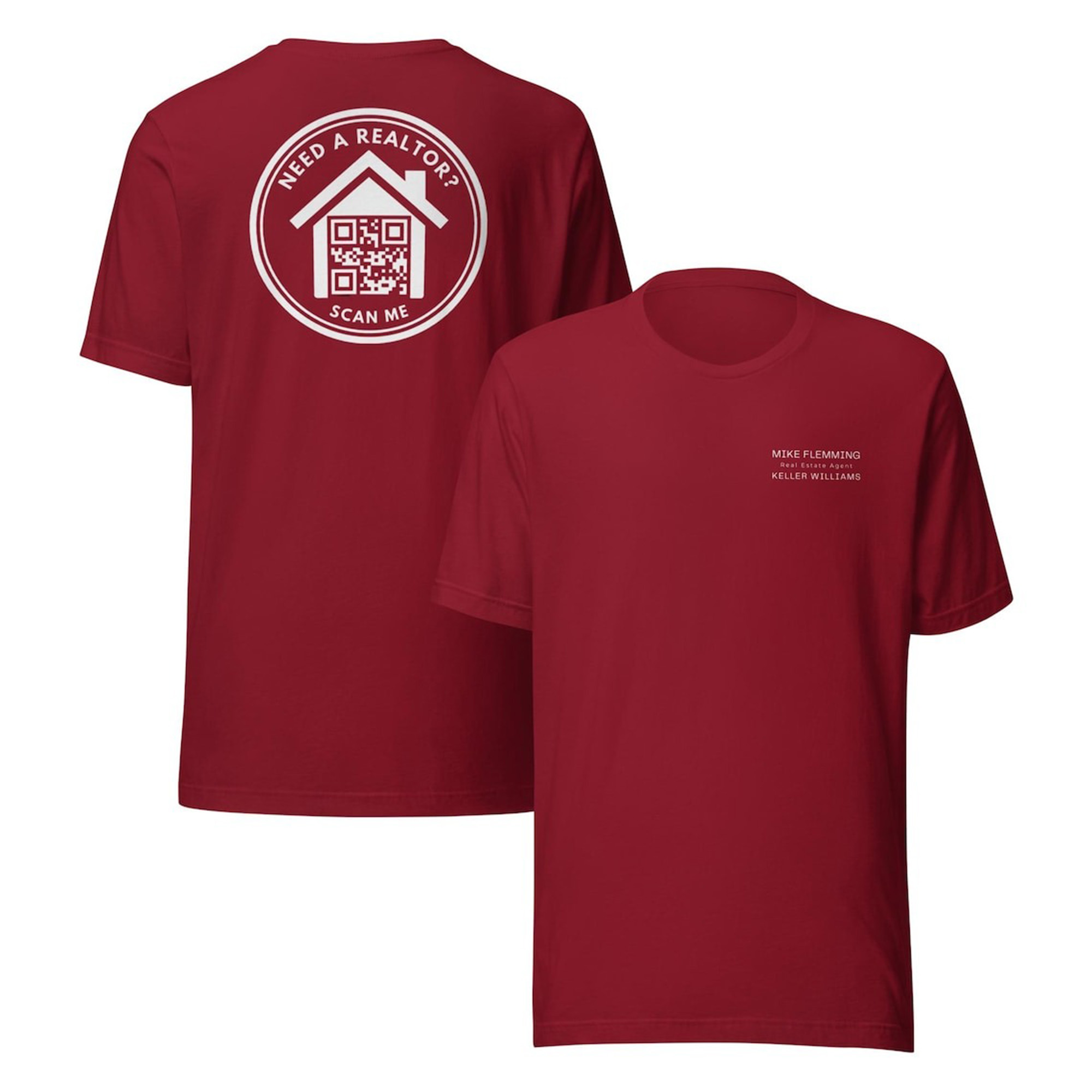 Custom Realtor QR Code Shirt, Men’s Woman’s Unisex, Bella Canvas, Real Estate Agent, Realtor, Business, Team, Apparel, Any Brokerage