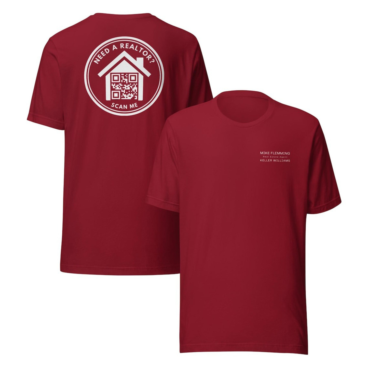 Custom Realtor QR Code Shirt, Men’s Woman’s Unisex, Bella Canvas, Real Estate Agent, Realtor, Business, Team, Apparel, Any Brokerage