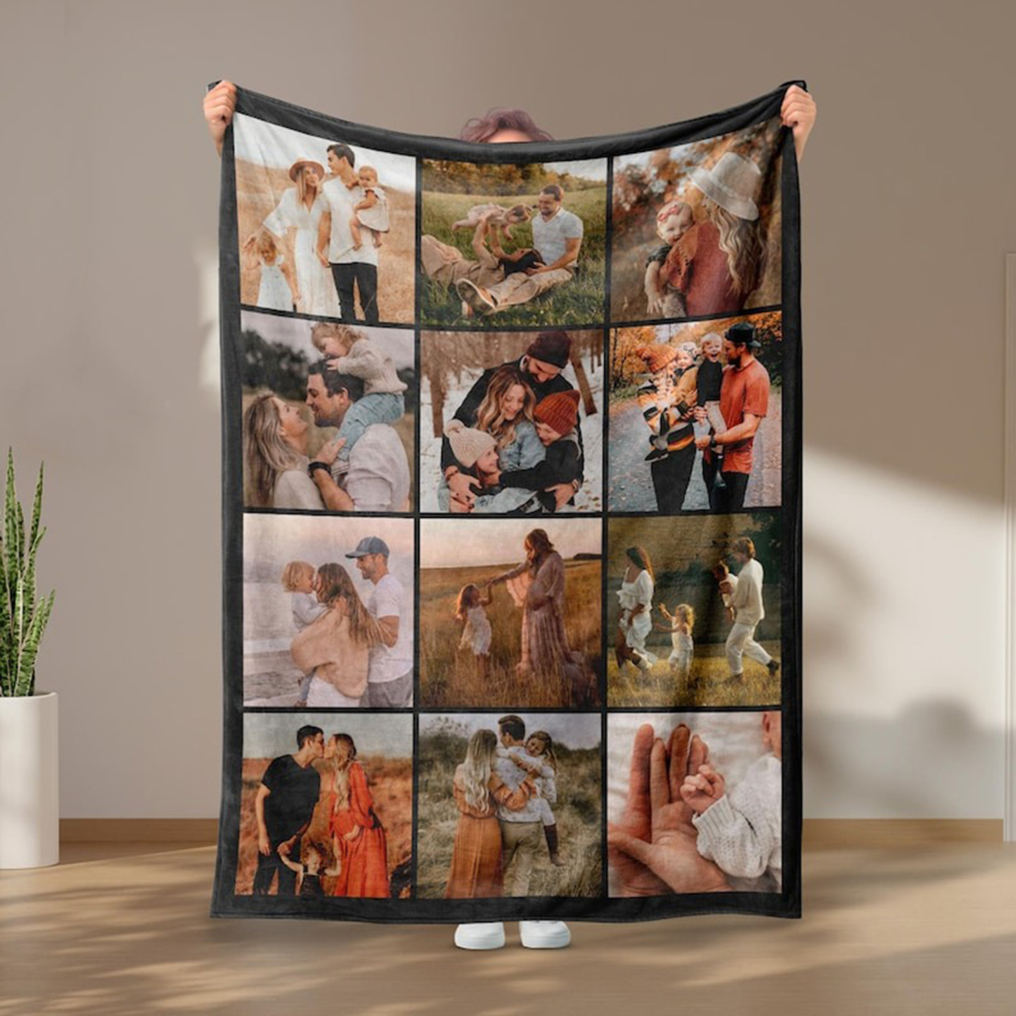 Personalized Photo&Text Blanket, Family Blanket, Memorial Gift, Couple Gift, Birthday/Anniversary Gift