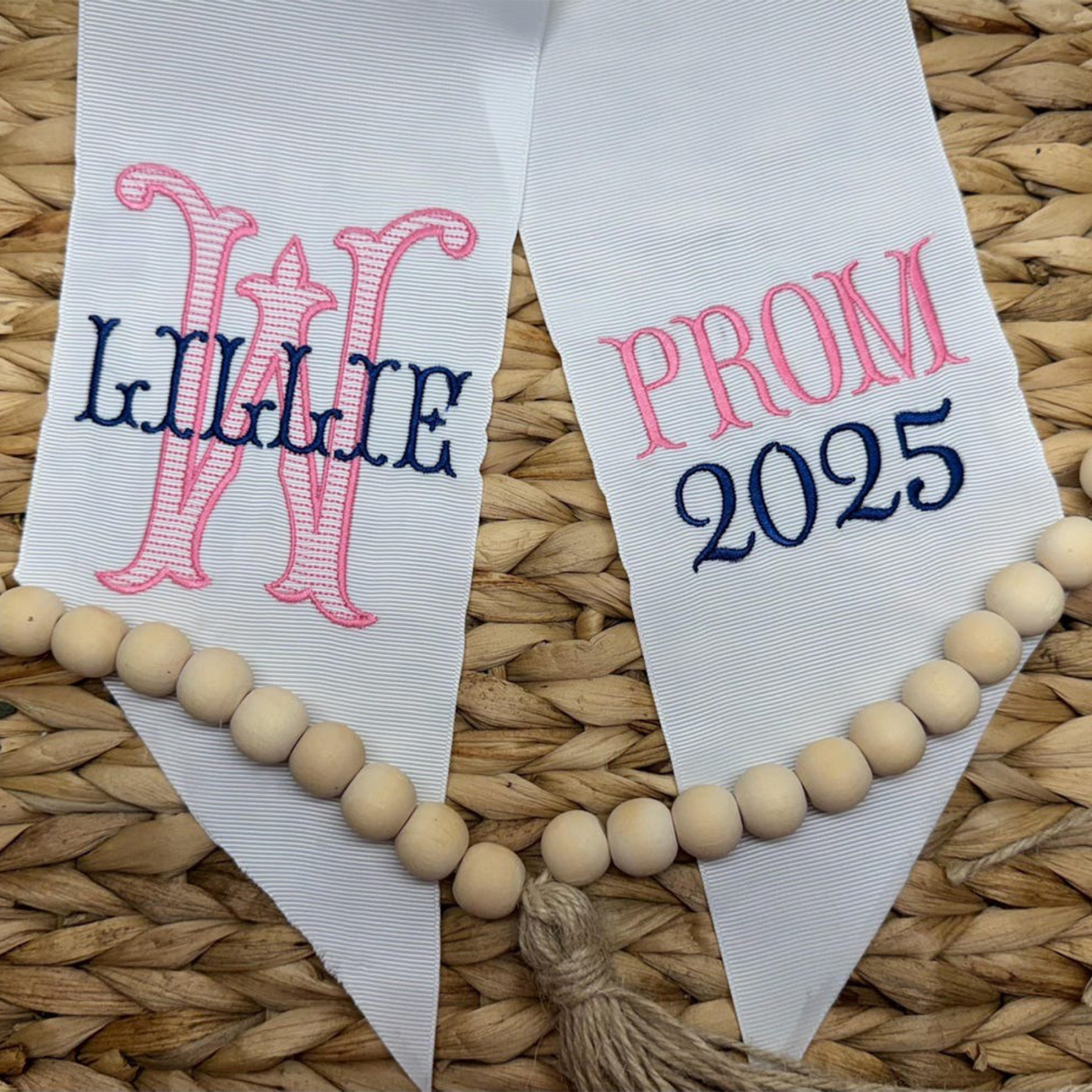 Personalized Embroidered Satin Bouquet Sash, Graduation Gift, Class of 2026