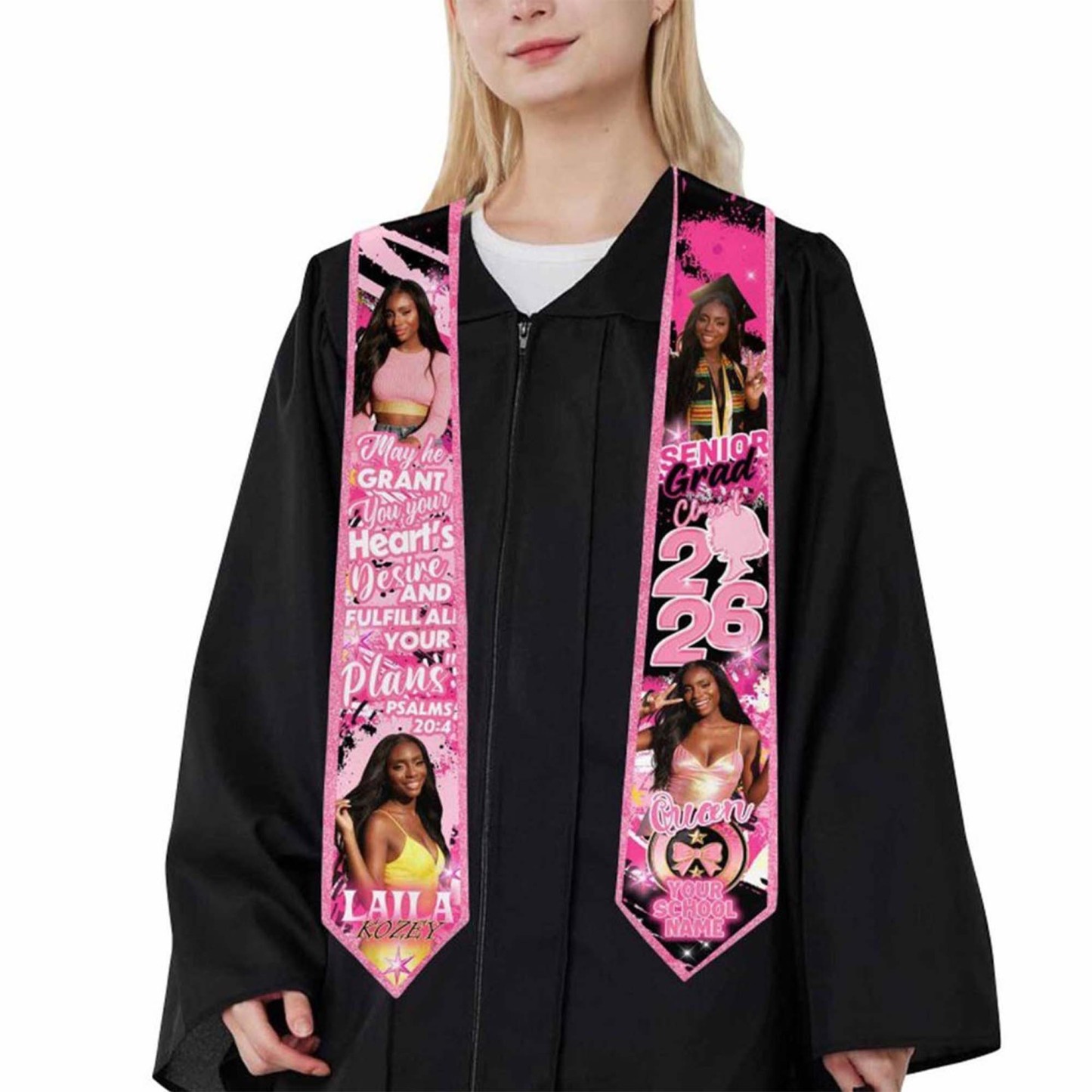 Personalized Photo Graduation Stole, Class of 2026, Personalized Sash, Graduation Gift, Gift for Graduates