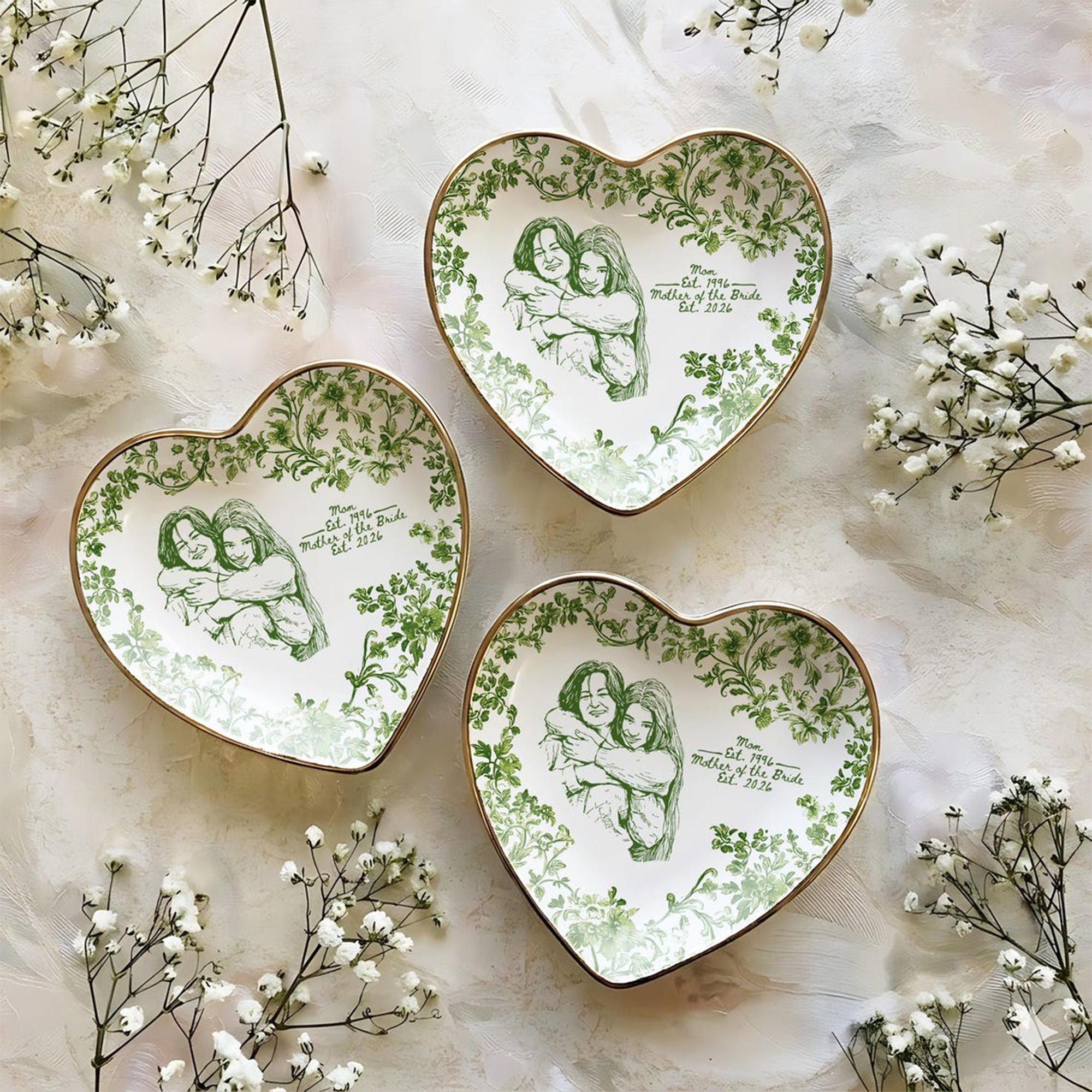 Custom Photo Jewelry Dish, Mother's Day Gift, Personalized Ring Dish, Wedding Gift from Daughter