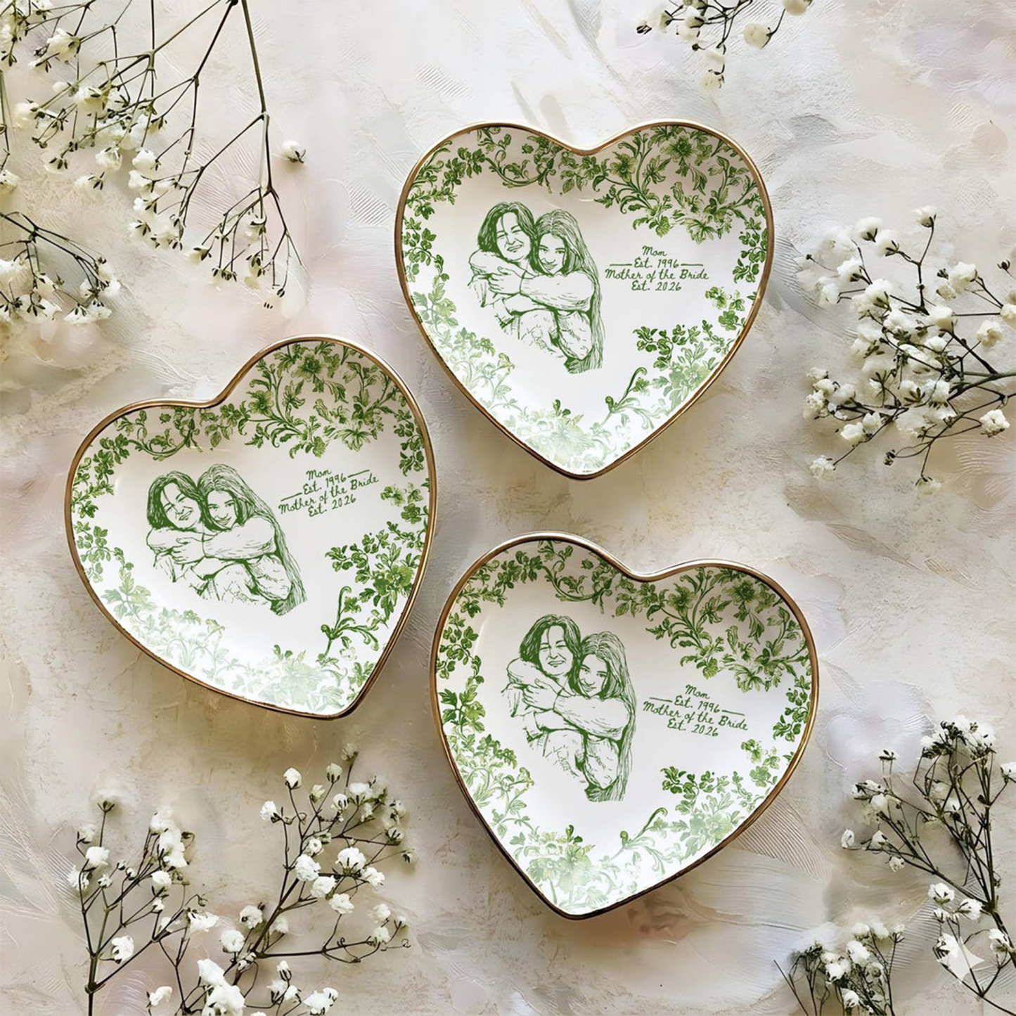 Custom Photo Jewelry Dish, Mother's Day Gift, Personalized Ring Dish, Wedding Gift from Daughter