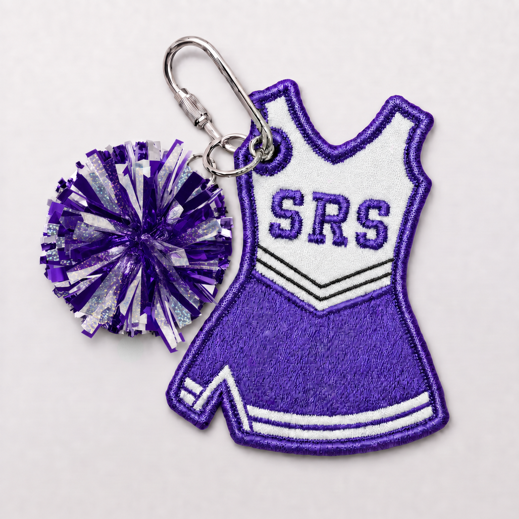 Personalized Embroidered Cheer Uniform Bag Tag with School Initials Team Gift for Cheerleaders