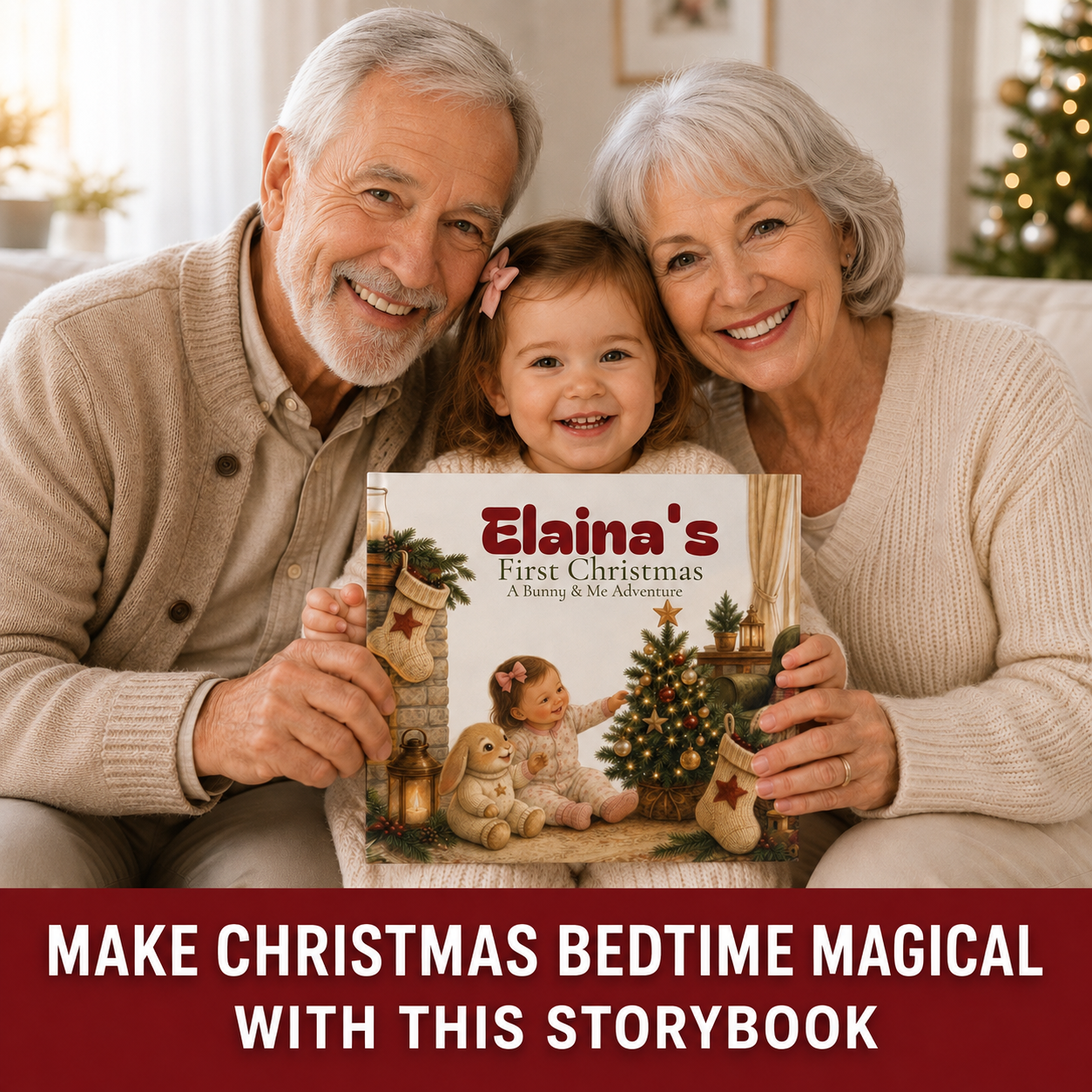 Personalized Baby's First Christmas Book with Name and Photos Holiday Keepsake Gift for New Baby
