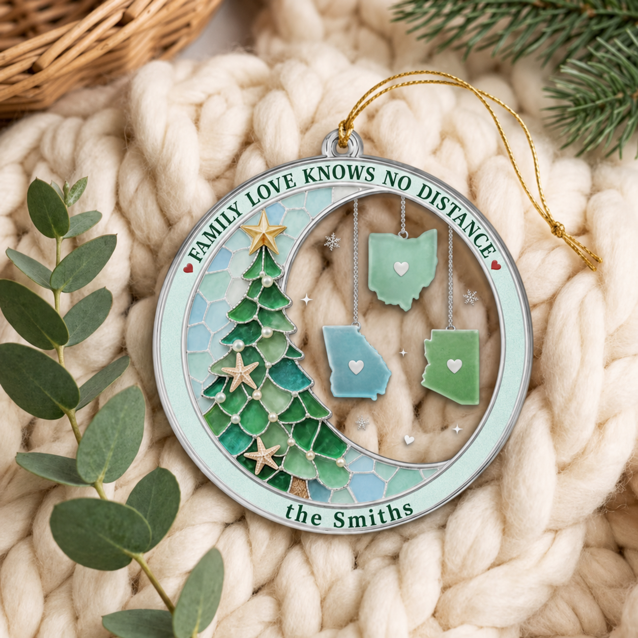 Personalized Family Christmas Tree Ornament