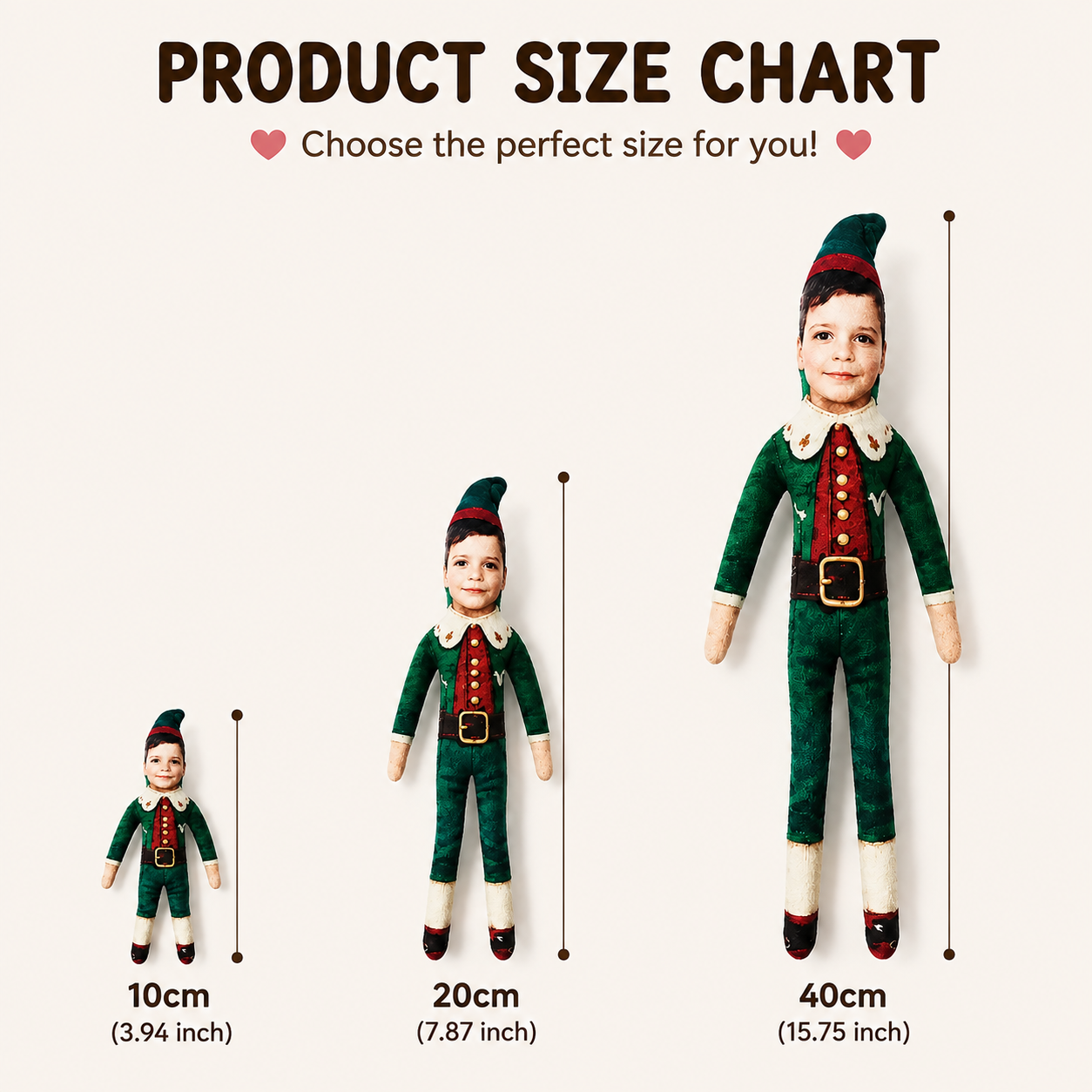 Custom Photo Christmas Elf Doll with Poseable Limbs