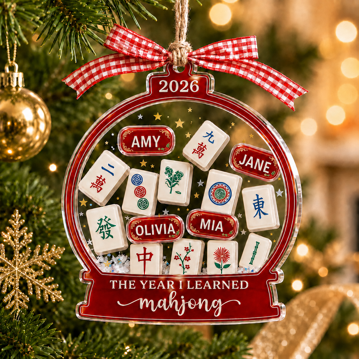 Personalized The Year I Learned Mahjong Christmas Ornament