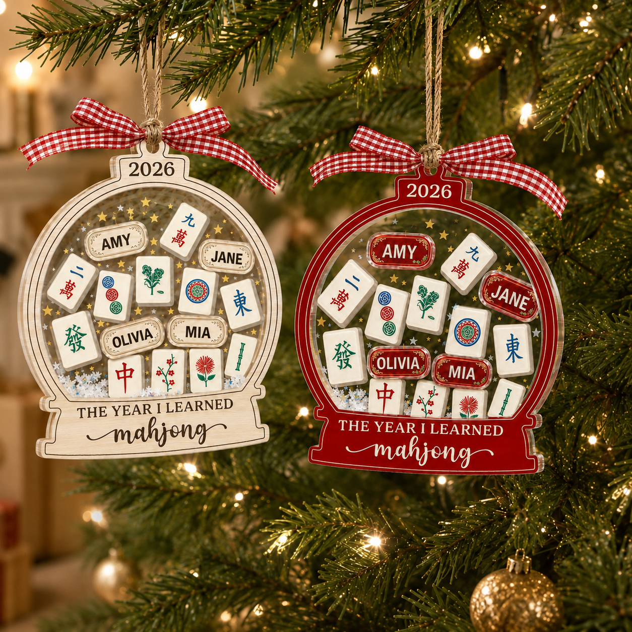 Personalized The Year I Learned Mahjong Christmas Ornament
