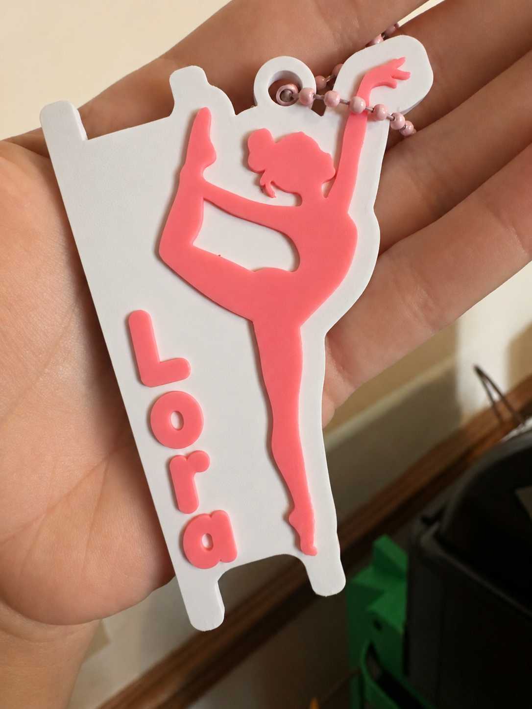 Custom Gymnastics Hair Tie Holder Keychain Set for Sports Bags