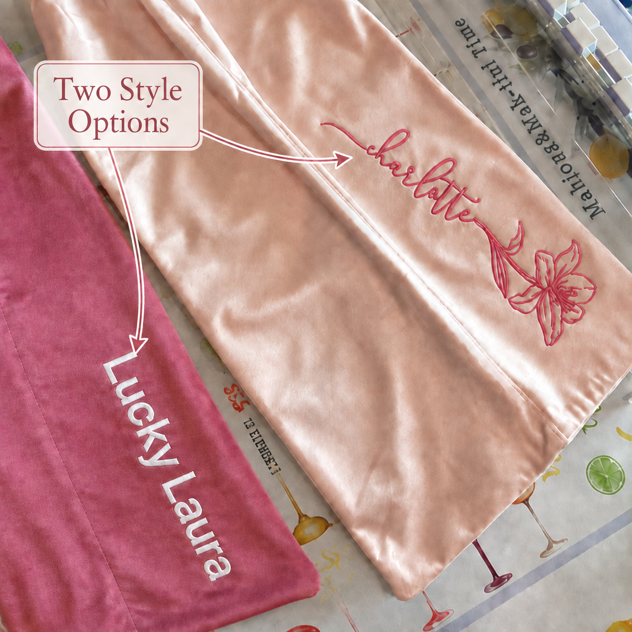 Custom Color Velvet Mahjong Rack Storage Bag with Four Compartments