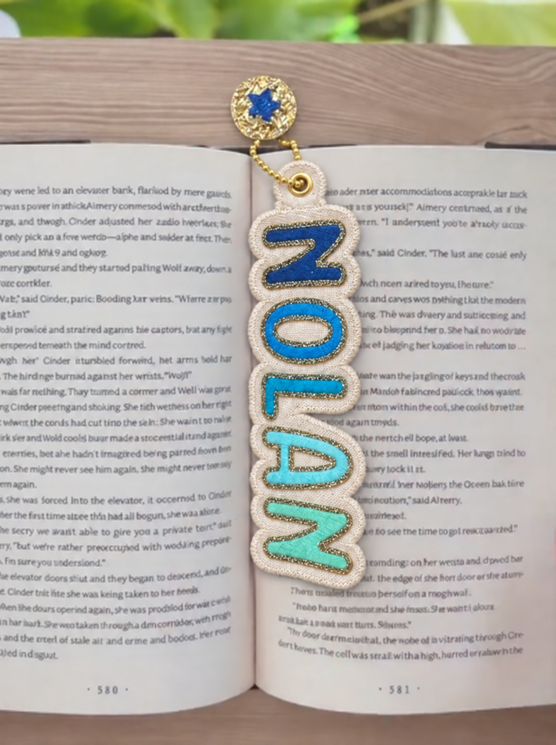 Personalized Sparkly Felt Name Bookmark with Color Choice for Readers