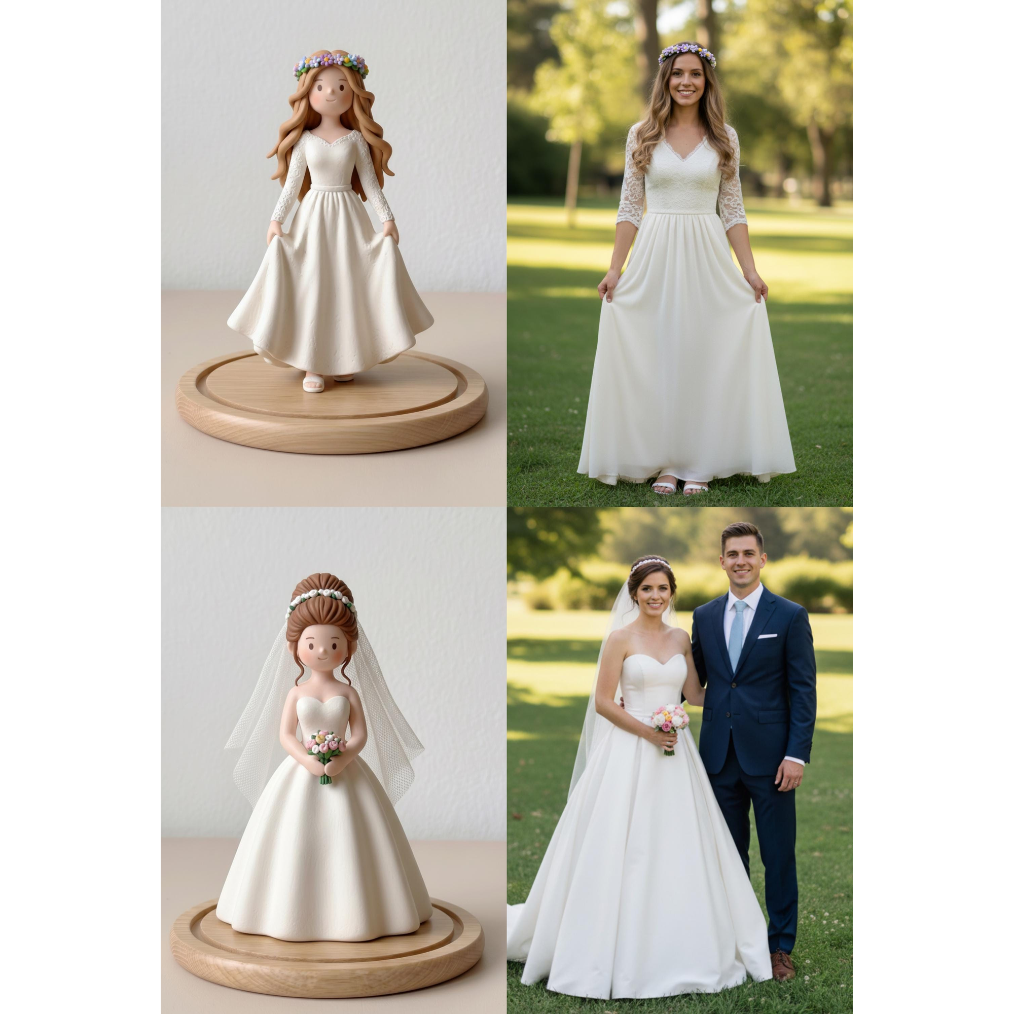 Custom Bride and Groom Figurine From Photo, Personalized Wedding Cake Topper, Romantic Keepsake Gift