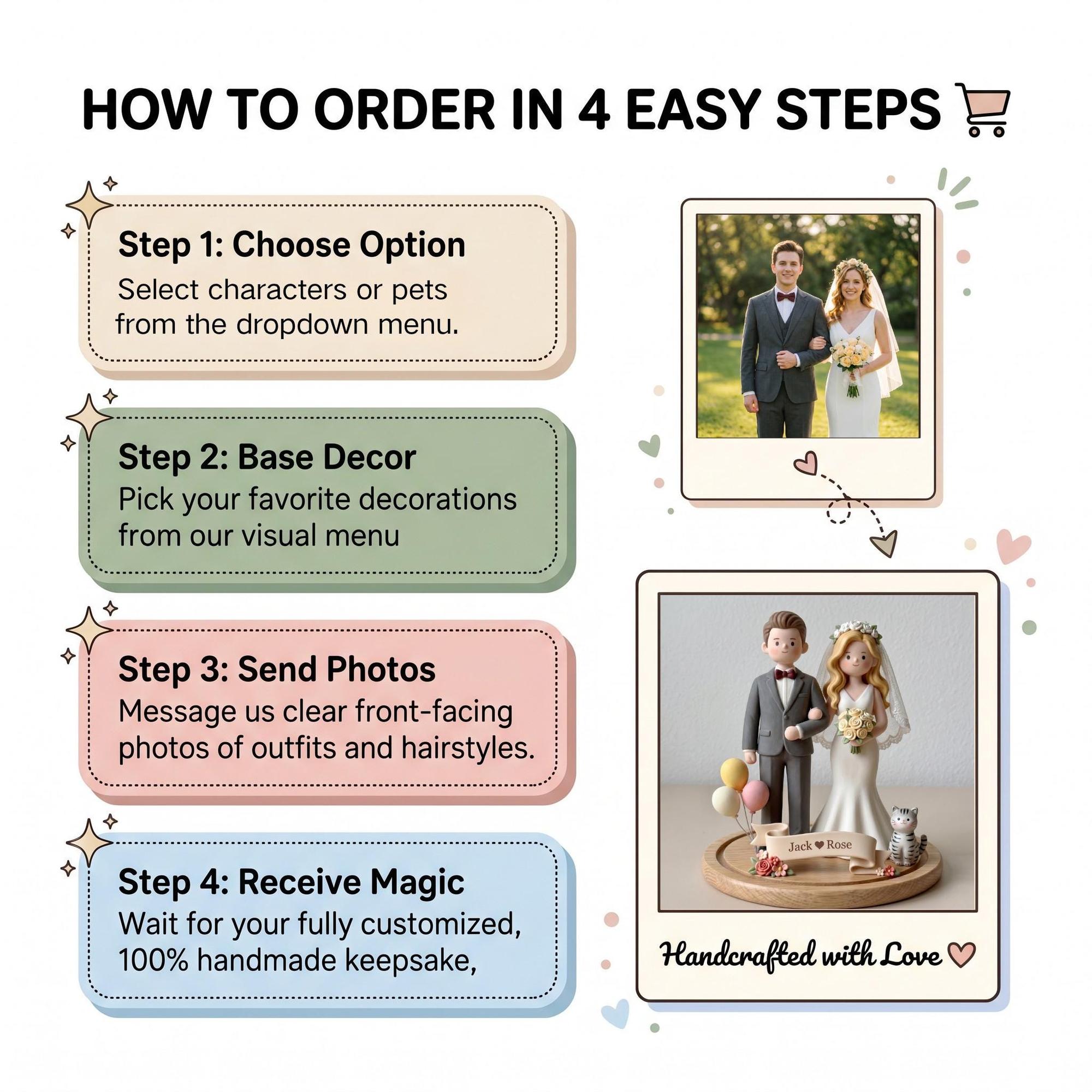 Custom Bride and Groom Figurine From Photo, Personalized Wedding Cake Topper, Romantic Keepsake Gift