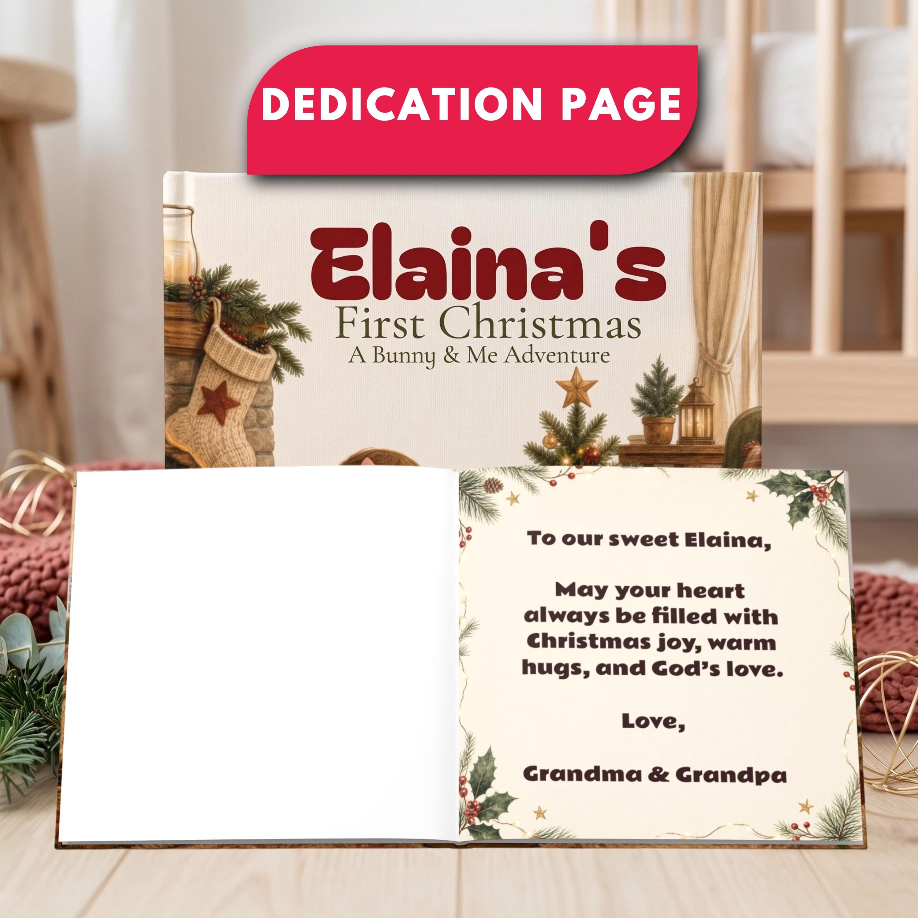 Personalized Baby's First Christmas Book with Name and Photos Holiday Keepsake Gift for New Baby