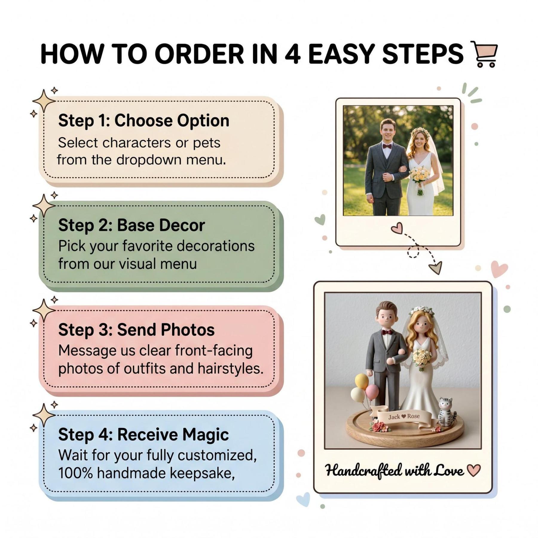 Custom Bride and Groom Figurine From Photo, Personalized Wedding Cake Topper, Romantic Keepsake Gift