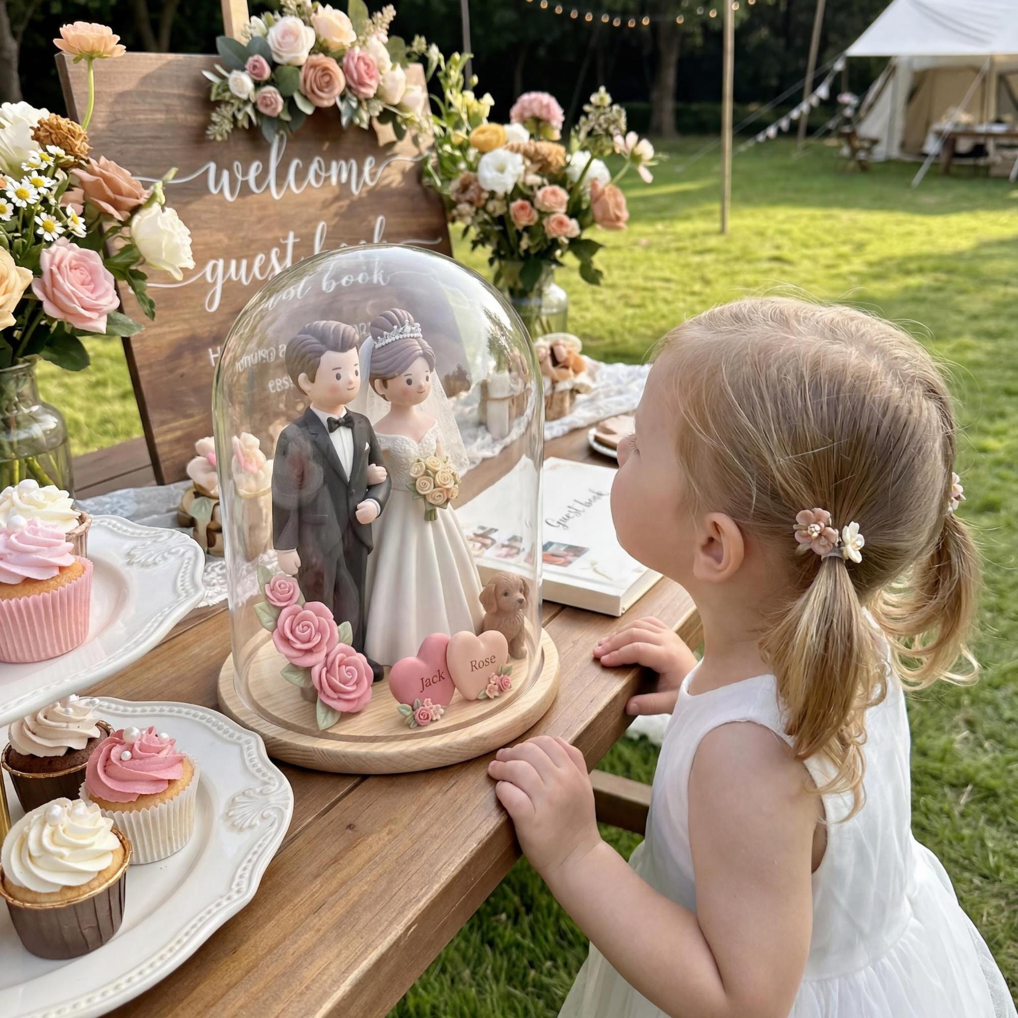 Custom Bride and Groom Figurine From Photo, Personalized Wedding Cake Topper, Romantic Keepsake Gift