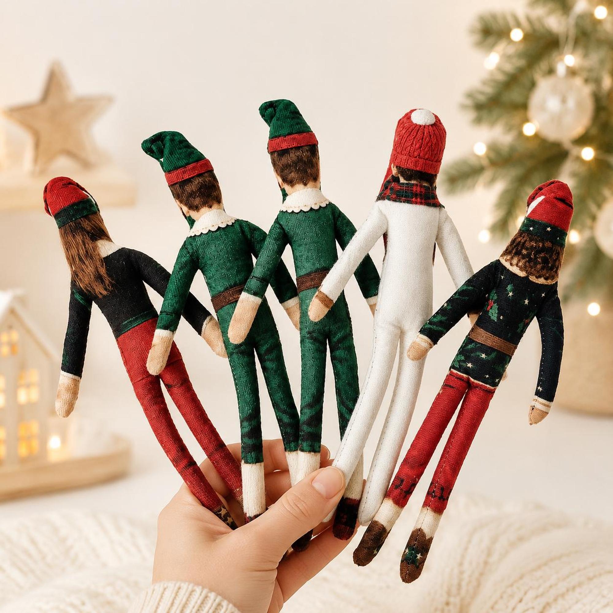 Custom Photo Christmas Elf Doll with Poseable Limbs