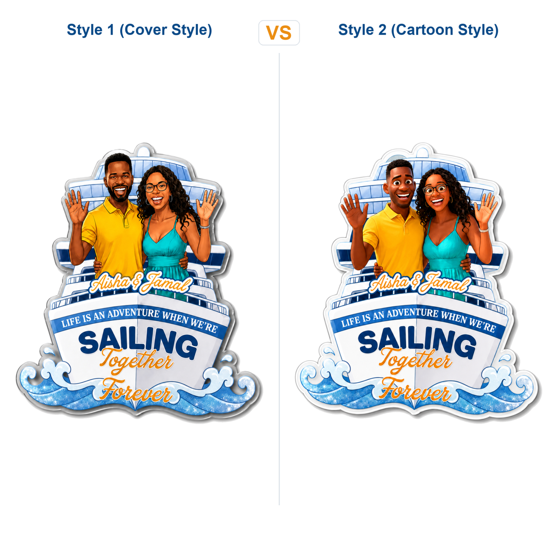 Personalized Cruise Door Photo Magnet with Photo and Custom Message Vacation Gift for Couples
