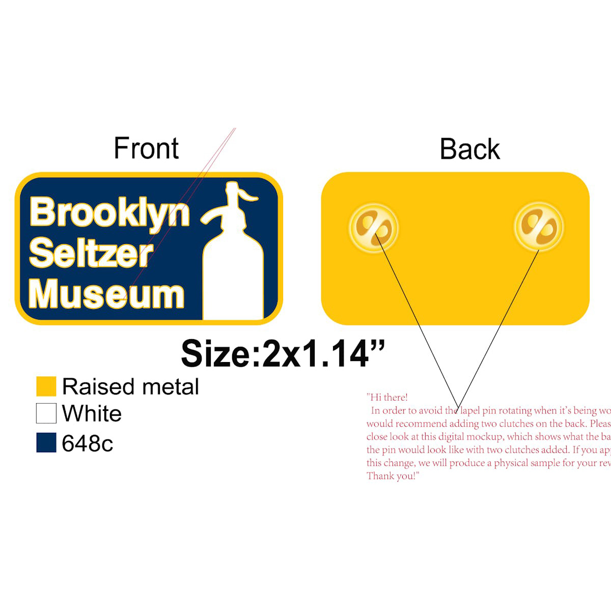 Brooklyn Seltzer Museum Pin