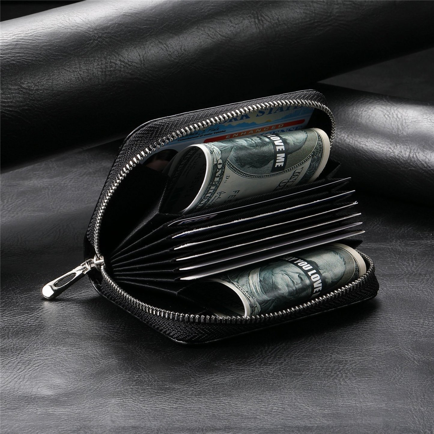 Smart  Zipper RFID Slim Leather Wallet-SLOOSELYK
