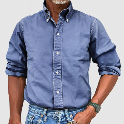 Men's Vintage Premium Washed Long Sleeve Shirt-SLOOSELYK