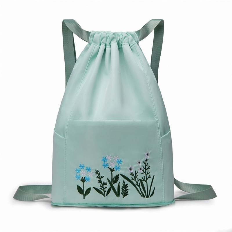 🔥49% OFF🔥Foldable Waterproof Drawstring Large Capacity Embroidered Backpack-SLOOSELYK