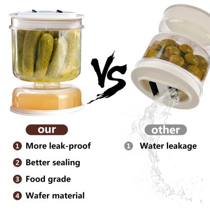 Pickle and Olives Jar Container with Strainer-SLOOSELYK