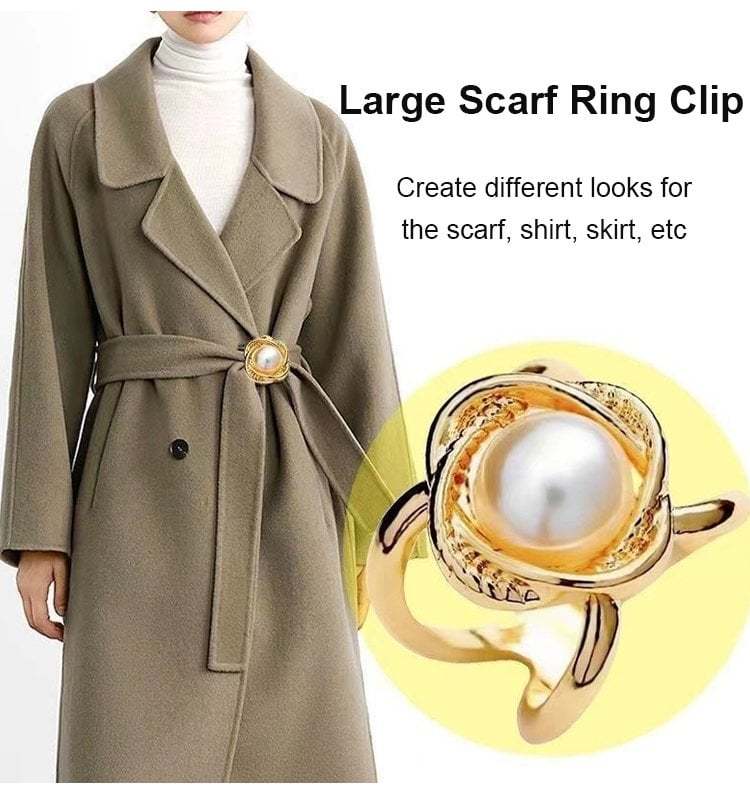 Women's Elegant Pearl Floral Scarf Ring Clip-BUY 2 GET 1 FREE-SLOOSELYK