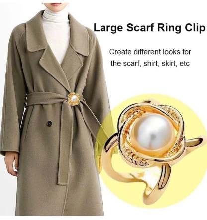 Women's Elegant Pearl Floral Scarf Ring Clip-BUY 2 GET 1 FREE-SLOOSELYK