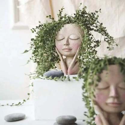 Cute Lady Face Plant Pot-SLOOSELYK