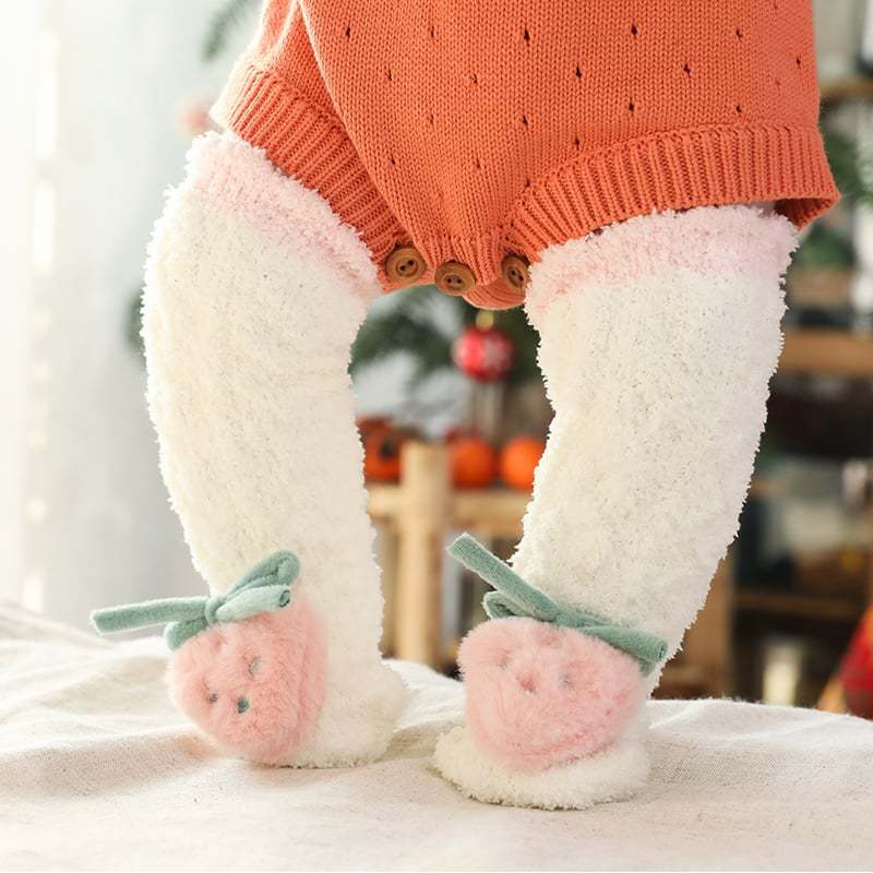 👶A Pair of Baby Cute Coral Fleece Socks-SLOOSELYK