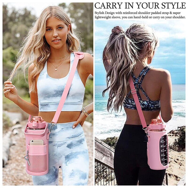 2L Large Capacity Water Bottle with Holder Bag-SLOOSELYK