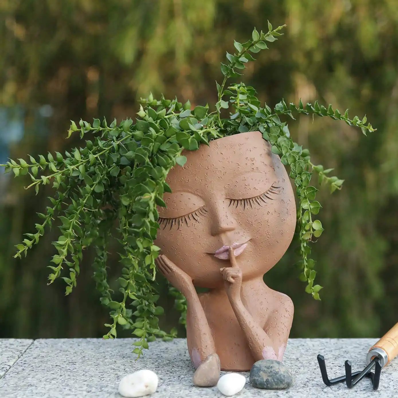 Cute Lady Face Plant Pot-SLOOSELYK