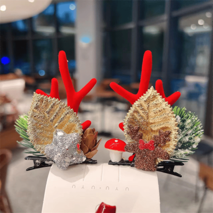 (🎁Christmas Hot Sale- 48% OFF🎁) Reindeer Antlers Xmas Hair Clip-SLOOSELYK