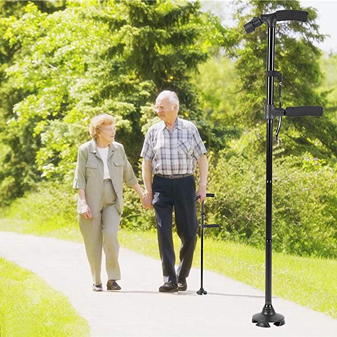 HOT SALE -Aluminum alloy with LED light non-slip foldable walking stick-SLOOSELYK