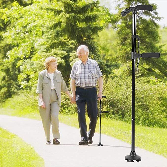 HOT SALE -Aluminum alloy with LED light non-slip foldable walking stick-SLOOSELYK