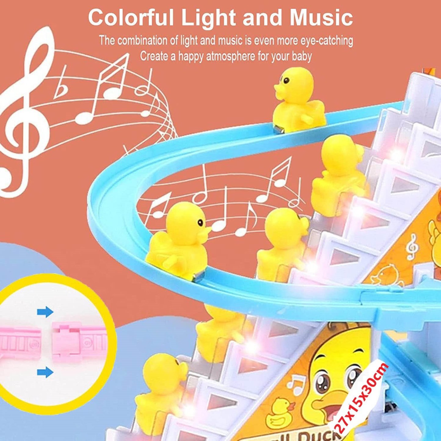 Funny Automatic Stair-Climbing Ducklings Cartoon Race Track Set-SLOOSELYK