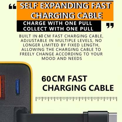 ✨- 3 in 1 Charger Retractable 80W MAX Fast
