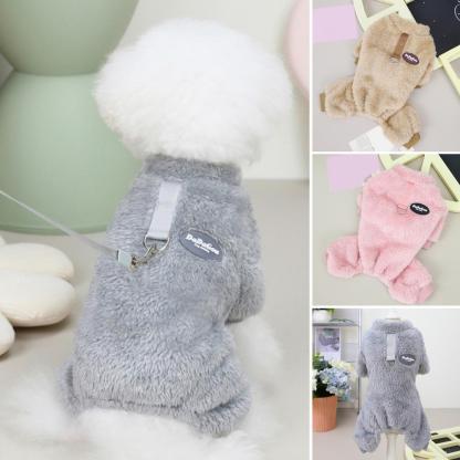 (48% OFF) Fleece Pet Elastic Jumpsuit with Pull Ring-SLOOSELYK
