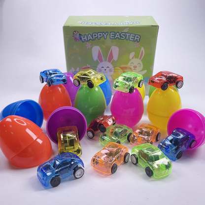 🐰 🐣12 Prefilled Easter Eggs With Pull Back Cars🚚-SLOOSELYK