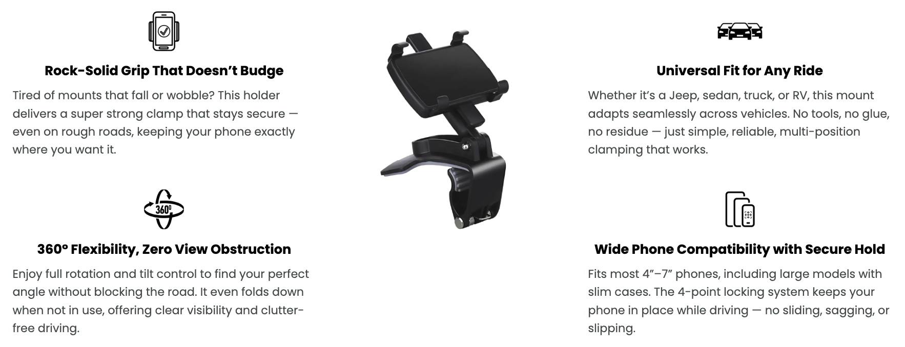 🔥Last Day 50% OFF🔥 Universal 360° Dashboard Phone Holder