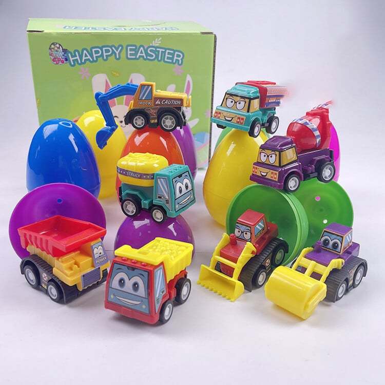 🐰 🐣12 Prefilled Easter Eggs With Pull Back Cars🚚-SLOOSELYK